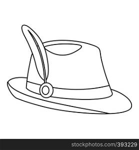 Tirol hat icon. Outline illustration of tirol hat vector icon for web. Tirol hat icon, outline style
