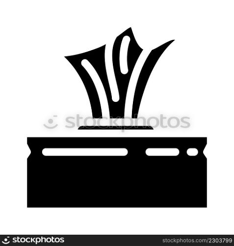 tissue box glyph icon vector. tissue box sign. isolated contour symbol black illustration. tissue box glyph icon vector illustration
