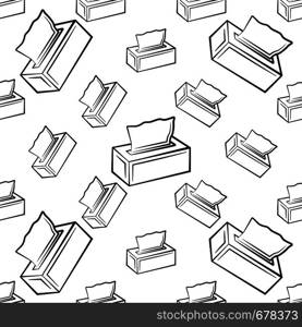 Tissue Box Icon Seamless Pattern, Paper Napkin, Absorbing Lightweight Paper Vector Art Illustration