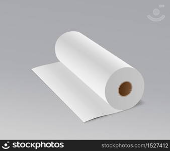 Tissue long roll white paper ,on gray background, vector illustration