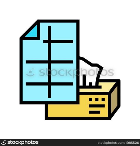 tissue paper color icon vector. tissue paper sign. isolated symbol illustration. tissue paper color icon vector illustration