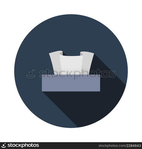 Tissue Paper Icon. Flat Circle Stencil Design With Long Shadow. Vector Illustration.