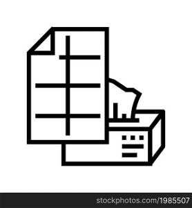 tissue paper line icon vector. tissue paper sign. isolated contour symbol black illustration. tissue paper line icon vector illustration