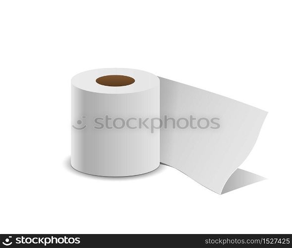 Tissue paper roll, isolated on white, vector illustration