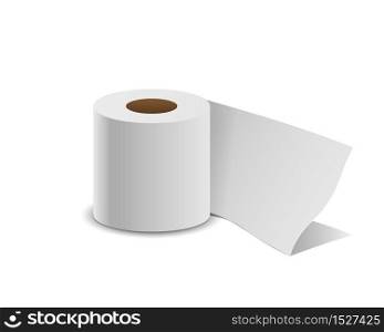 Tissue paper roll, isolated on white, vector illustration