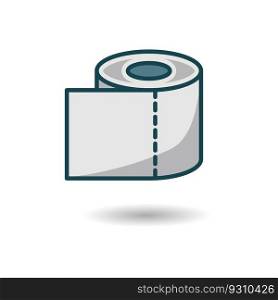 Tissue roll, toilet paper free icon vector
