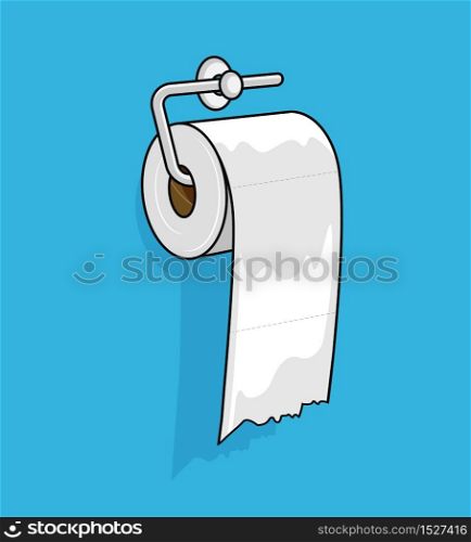 Tissue roll white paper ,colorful design on blue background, vector illustration