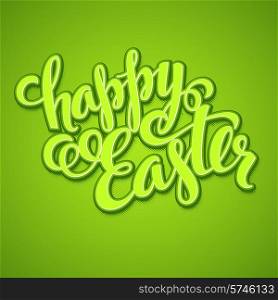 Title Happy Easter. Hand drawn lettering. Vector illustration