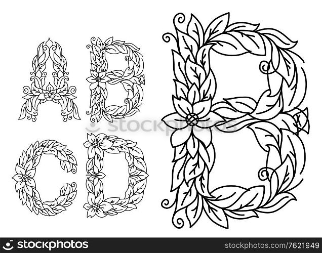 Title letters set in floral style for retro design