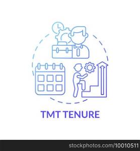 Tmt tenure concept icon. Top management team analysis criteria. Previous working place experience. Worker skills idea thin line illustration. Vector isolated outline RGB color drawing. Tmt tenure concept icon