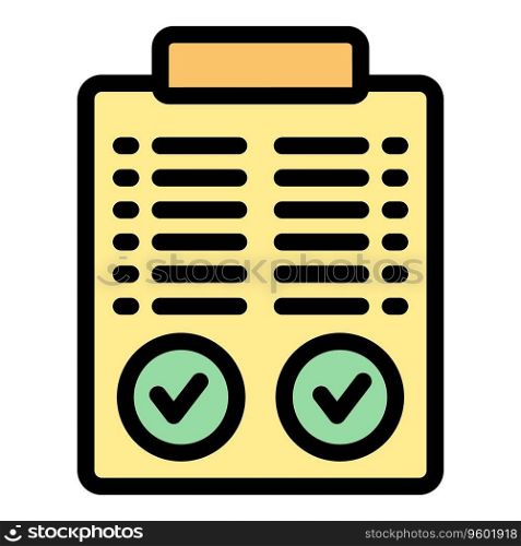 To do list icon outline vector. Credit finance. Form paper color flat. To do list icon vector flat