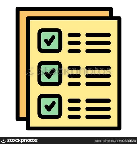 To do list icon outline vector. Private lesson. Teacher class color flat. To do list icon vector flat