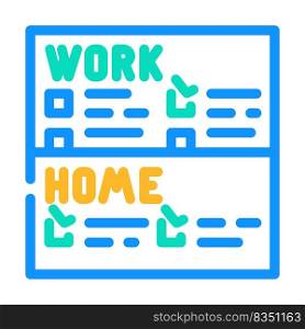 to-do lists with clear separation of work and life tasks color icon vector. to-do lists with clear separation of work and life tasks sign. isolated symbol illustration. to-do lists with clear separation of work and life tasks color icon vector illustration