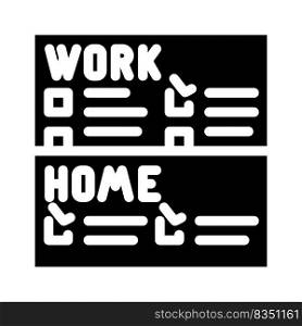 to-do lists with clear separation of work and life tasks glyph icon vector. to-do lists with clear separation of work and life tasks sign. isolated symbol illustration. to-do lists with clear separation of work and life tasks glyph icon vector illustration