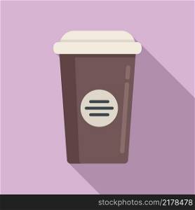 To go coffee cup icon flat vector. Cafe cappuccino. Morning drink. To go coffee cup icon flat vector. Cafe cappuccino