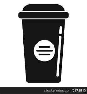 To go coffee cup icon simple vector. Cafe cappuccino. Morning drink. To go coffee cup icon simple vector. Cafe cappuccino