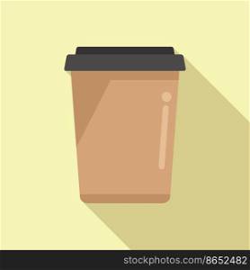 To go cup icon flat vector. Coffee glass. Milk cream. To go cup icon flat vector. Coffee glass