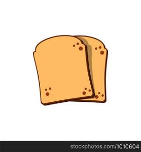 toast slice bread color icon in flat, vector illustration. toast slice bread color icon in flat, vector