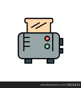 Toast, Toast Machine, Toaster  Flat Color Icon. Vector icon banner Template