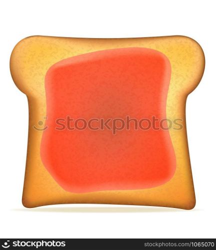 toast with jelly vector illustration isolated on white background