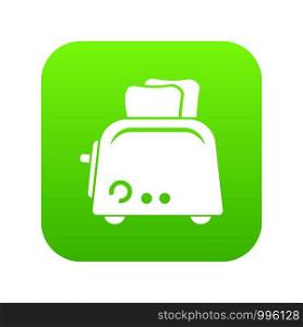 Toaster icon green vector isolated on white background. Toaster icon green vector
