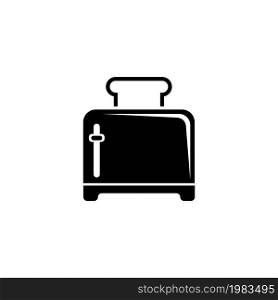 Toaster, Kitchen Electric Device for Toasts. Flat Vector Icon illustration. Simple black symbol on white background. Toaster Kitchen Electric Device sign design template for web and mobile UI element. Toaster, Kitchen Electric Device for Toasts. Flat Vector Icon illustration. Simple black symbol on white background. Toaster Kitchen Electric Device sign design template for web and mobile UI element.