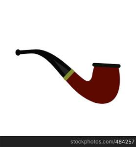 Tobacco pipe flat icon isolated on white background. Tobacco pipe flat icon