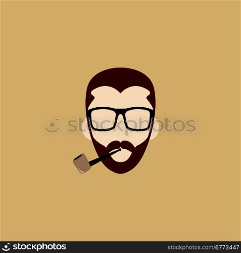 tobacco pipe hipster guy. tobacco pipe hipster guy theme vector art illustration