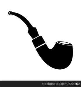 Tobacco pipe icon in black simple style isolated on white background. Tobacco pipe icon, black simple style