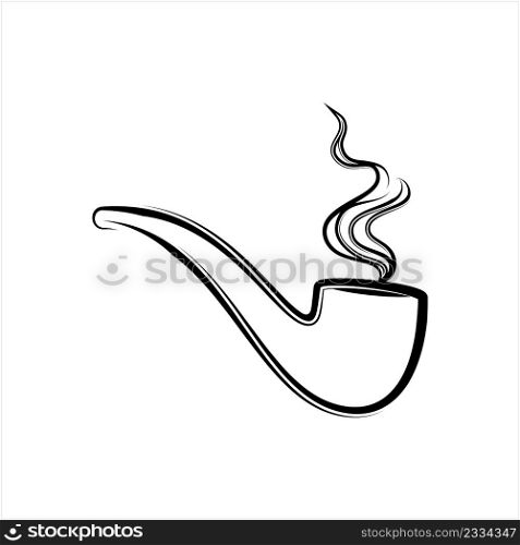 Tobacco Pipe Icon Vector Art Illustration