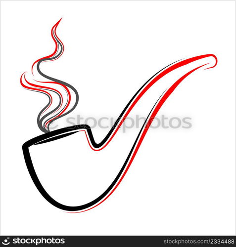 Tobacco Pipe Icon Vector Art Illustration