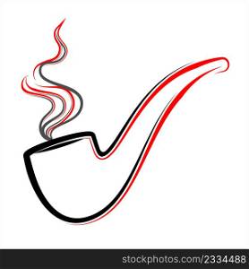 Tobacco Pipe Icon Vector Art Illustration