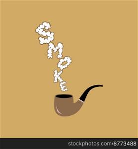 tobacco pipe. tobacco pipe smoke theme vector art illustration