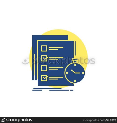 todo, task, list, check, time Glyph Icon.. Vector EPS10 Abstract Template background