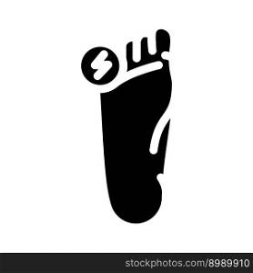 toe pain body ache glyph icon vector. toe pain body ache sign. isolated symbol illustration. toe pain body ache glyph icon vector illustration