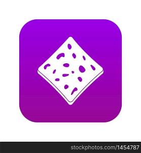 Tofu fresh block icon digital purple for any design isolated on white vector illustration. Tofu fresh block icon digital purple