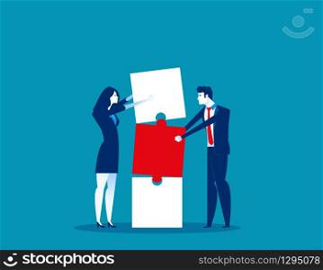 Together. Business and partnership work to build connection business. Concept business vector illustration. Flat business character, Cartoon style design