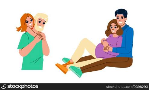 together parenting classes  vector.  school education, mother family, home young together parenting classes character. people flat cartoon illustration. together parenting classes vector