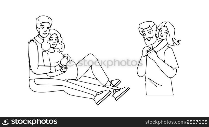 together parenting classes vector. school education, mother family, home young together parenting classes character. people black line illustration. together parenting classes vector