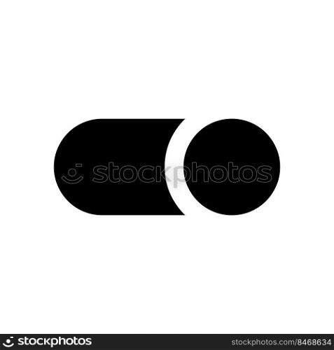 Toggle button black glyph ui icon. Changing preferences. Switching mechanism. User interface design. Silhouette symbol on white space. Solid pictogram for web, mobile. Isolated vector illustration. Toggle button black glyph ui icon