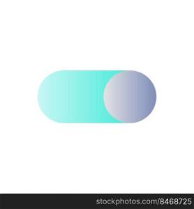Toggle button flat gradient color ui icon. Changing preferences. Slider control. Switching mechanism. Simple filled pictogram. GUI, UX design for mobile application. Vector isolated RGB illustration. Toggle button flat gradient color ui icon