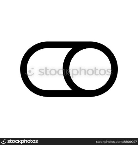 Toggle button icon line isolated on white background. Black flat thin icon on modern outline style. Linear symbol and editable stroke. Simple and pixel perfect stroke vector illustration