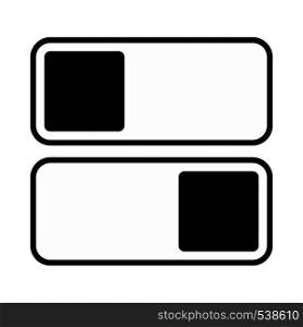 Toggle switch on, off position icon in simple style on a white background. Toggle switch on, off position icon, simple style