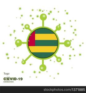 Togo Coronavius Flag Awareness Background. Stay home, Stay Healthy. Take care of your own health. Pray for Country