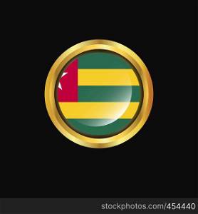 Togo flag Golden button