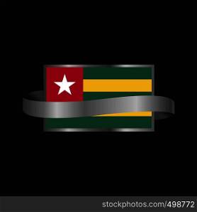 Togo flag Ribbon banner design