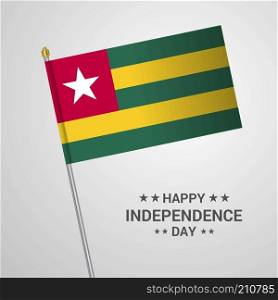 Togo Independence day typographic design with flag vector