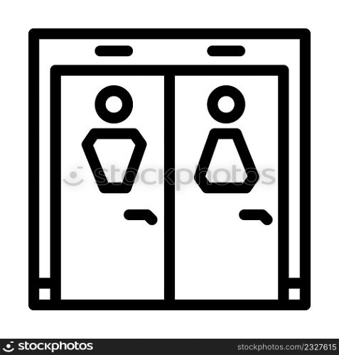 toilet airport line icon vector. toilet airport sign. isolated contour symbol black illustration. toilet airport line icon vector illustration