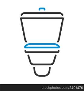 Toilet Bowl Icon. Editable Bold Outline With Color Fill Design. Vector Illustration.