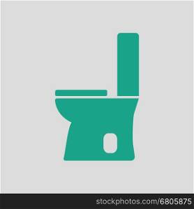 Toilet bowl icon. Gray background with green. Vector illustration.